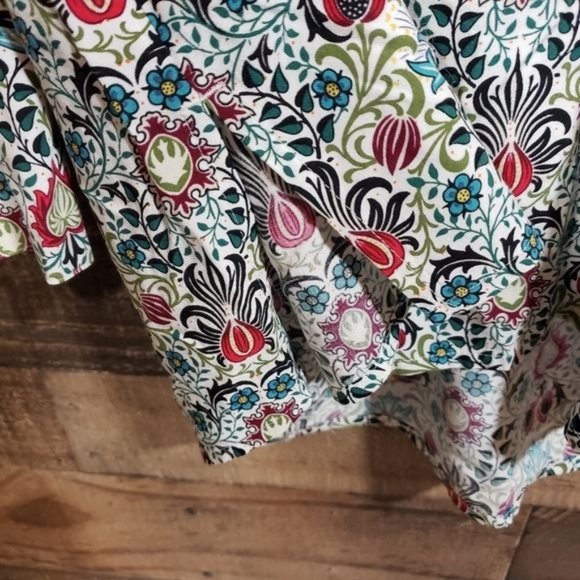 J. Jill floral persian vintage button up floral vneck tunic top woman's size s - Picture 5 of 10